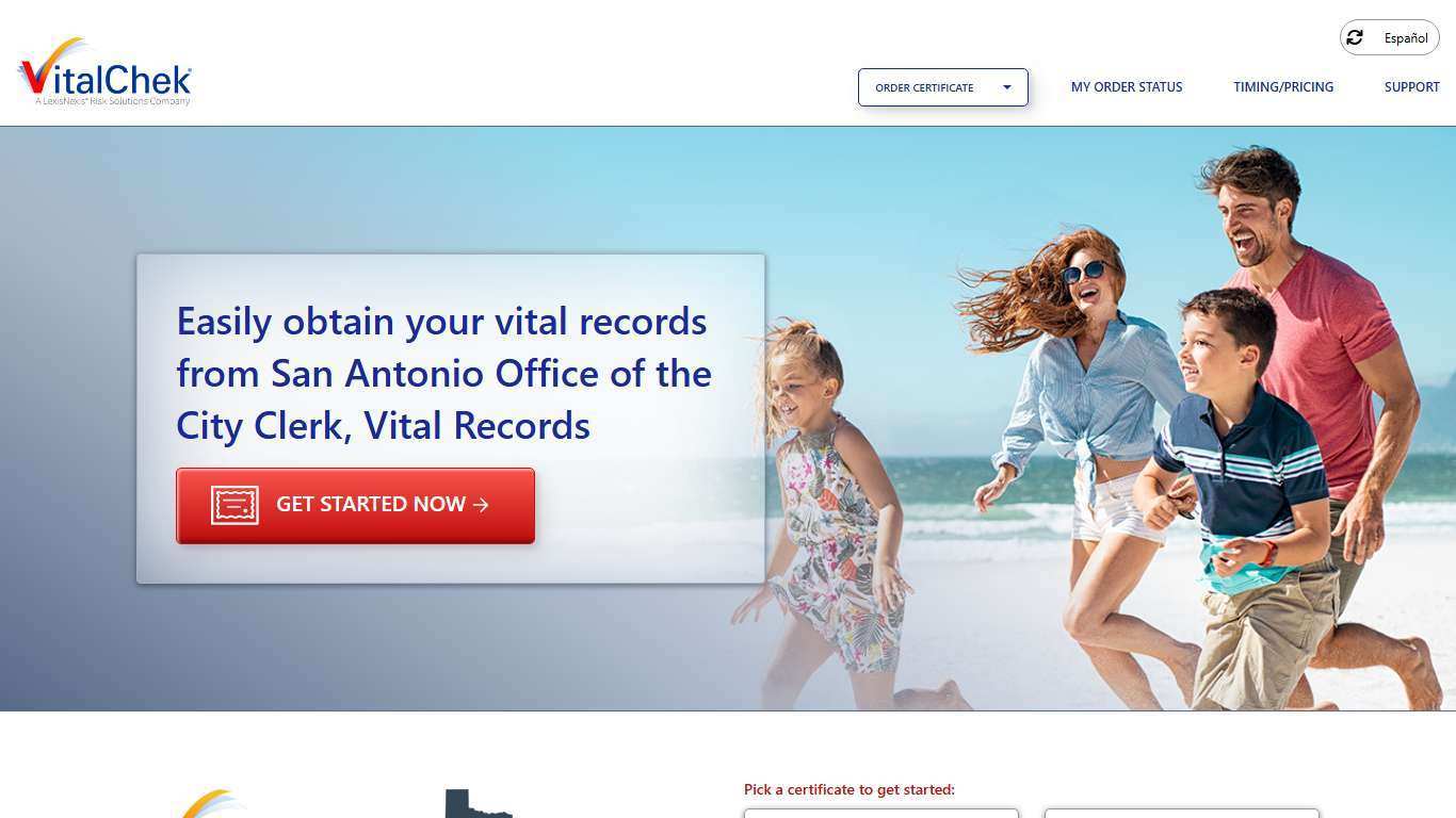 San Antonio Office of the City Clerk, Vital Records (TX) | Order Certificates - VitalChek